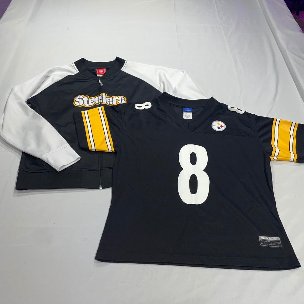 NFL For Her Pittsburgh Steelers Track Jacket and Reebok Jersey Bundle Womens Med